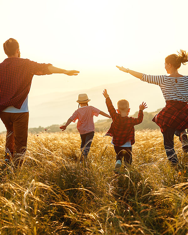 Happy,Family:,Mother,,Father,,Children,Son,And,Daughter,On,Nature